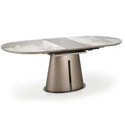 Tavolo allungabile da pranzo 160/200cm marmo bianco beige Iolanda