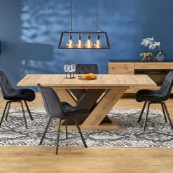 Tavolo allungabile moderno 160/200cm rovere nero Wolly