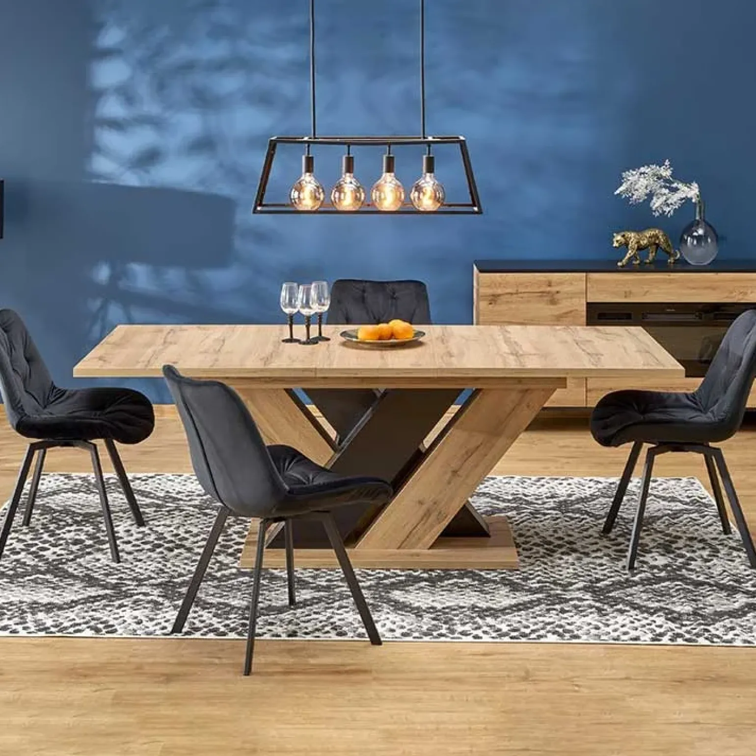 Tavolo allungabile moderno 160/200cm rovere nero Wolly