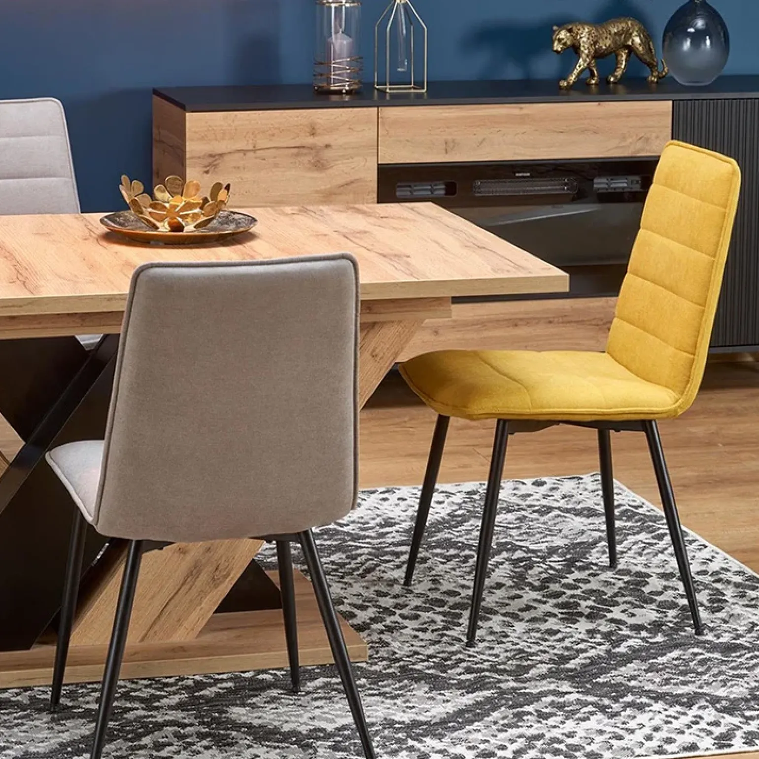 Tavolo allungabile moderno 160/200cm rovere nero Wolly
