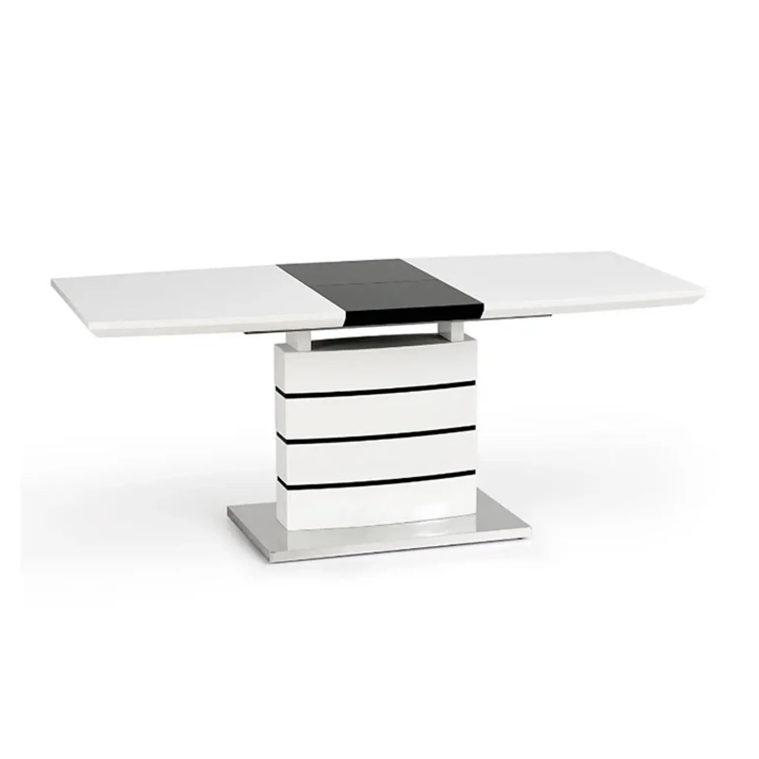 Tavolo allungabile moderno 140/180cm bianco nero acciaio Sequoia