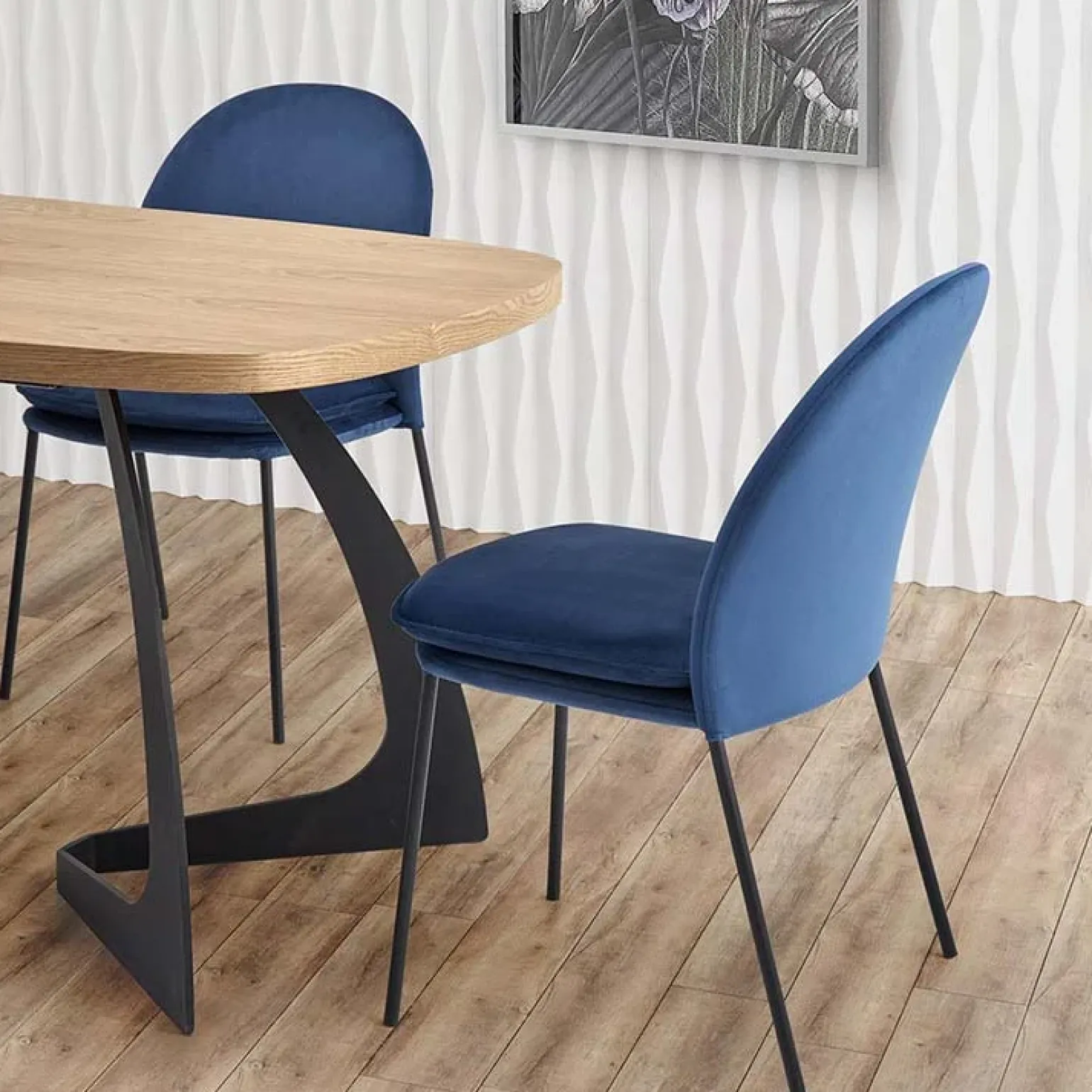 Tavolo allungabile moderno 160/200cm rovere naturale nero Evan