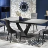 Tavolo allungabile moderno 180/230cm grigio scuro nero Zara