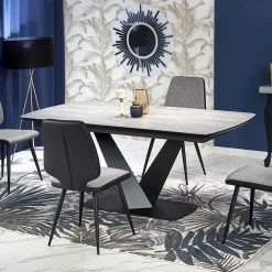 Tavolo allungabile moderno 180/230cm grigio scuro nero Zara