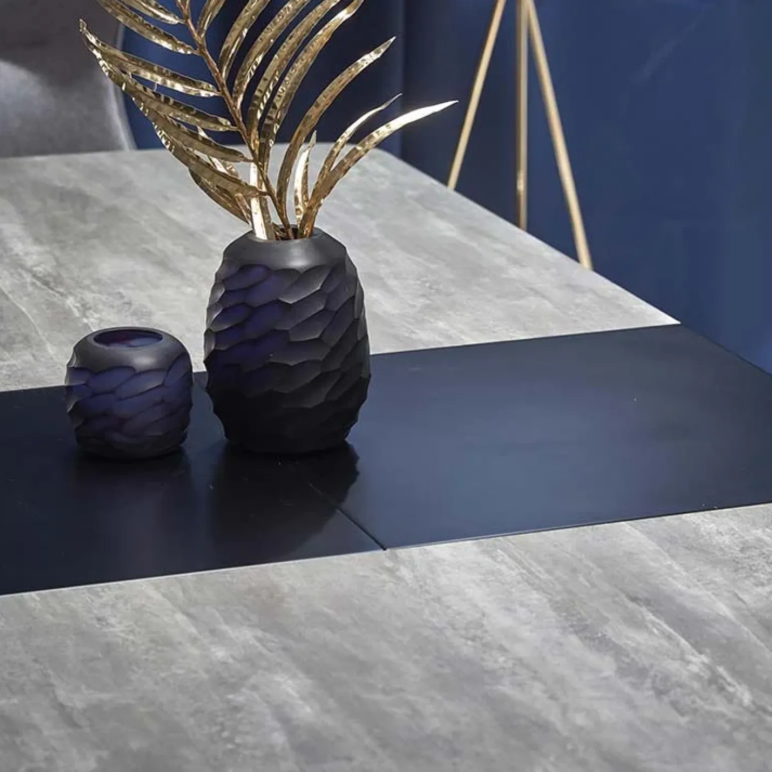 Tavolo allungabile moderno 180/230cm grigio scuro nero Zara