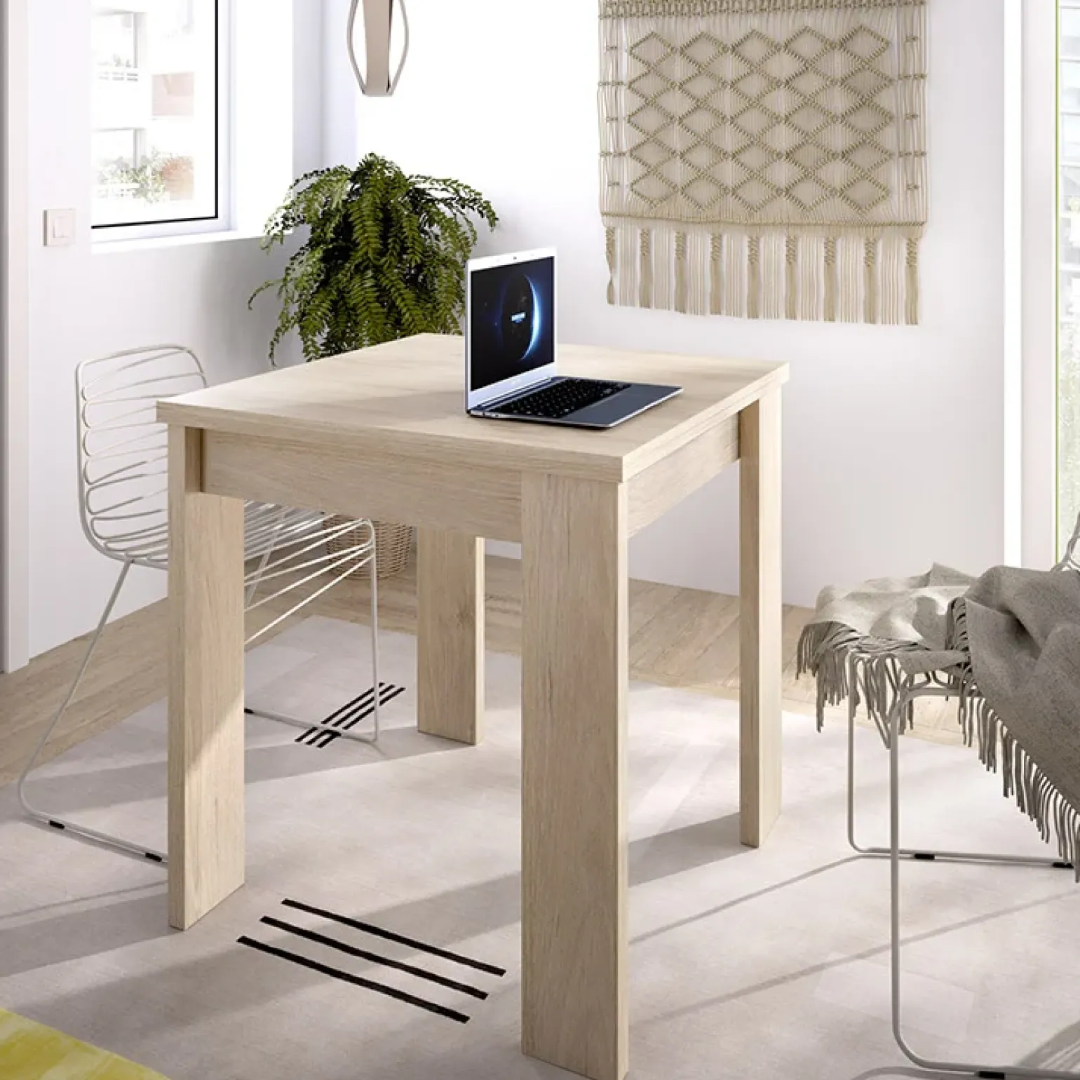 Tavolo allungabile 67-134x67cm legno naturale Koke