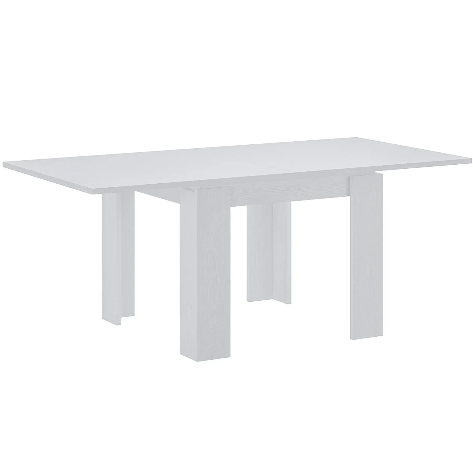 Tavolo allungabile 90x90cm moderno a libro bianco frassinato Calla