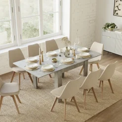 Tavolo allungabile 90x90cm moderno a libro grigio Calla