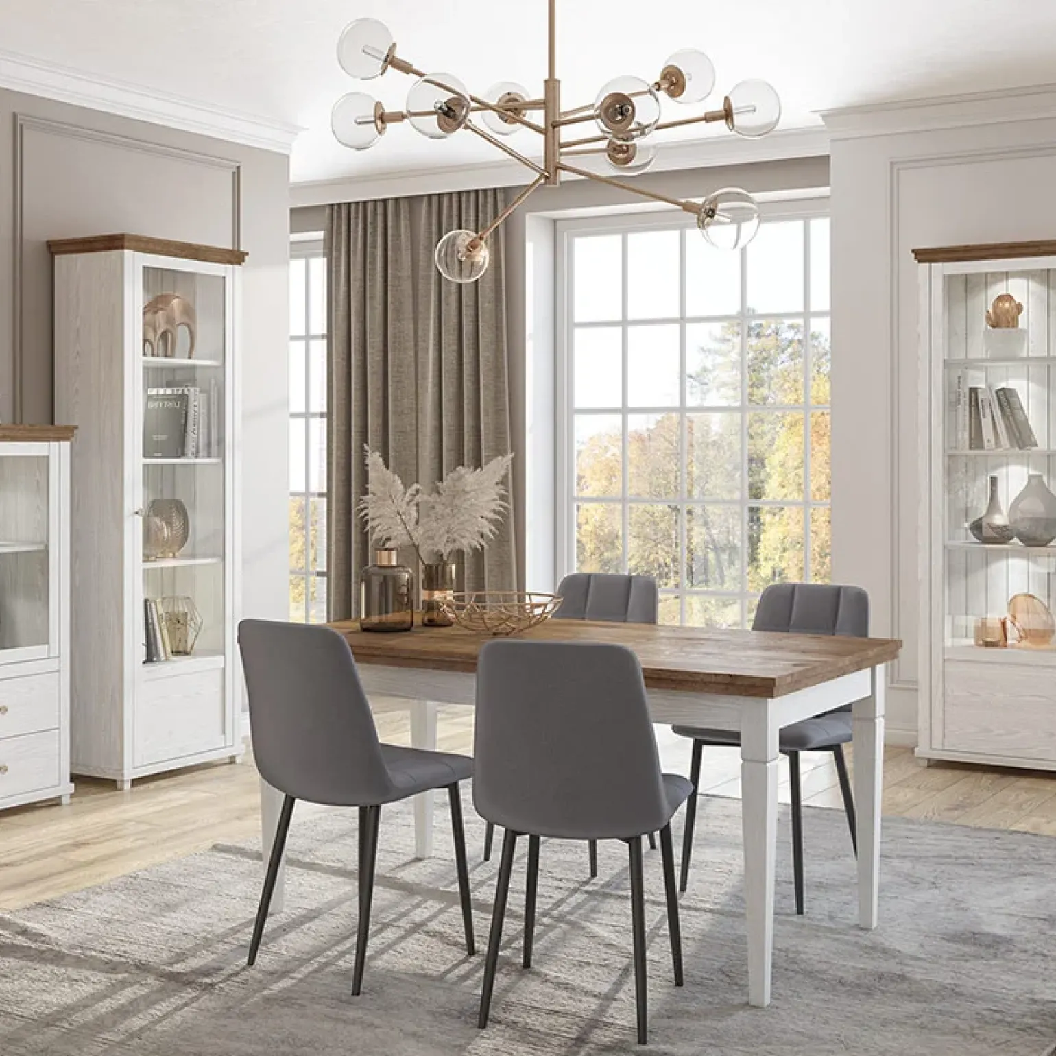 Tavolo 160/200/240cm allungabile bianco frassinato rovere Texel