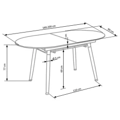 Tavolo 160/200cm allungabile bianco opaco rovere Giove Gihome®
