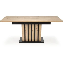 Tavolo 130/180cm allungabile da pranzo rovere chiaro nero Harbin