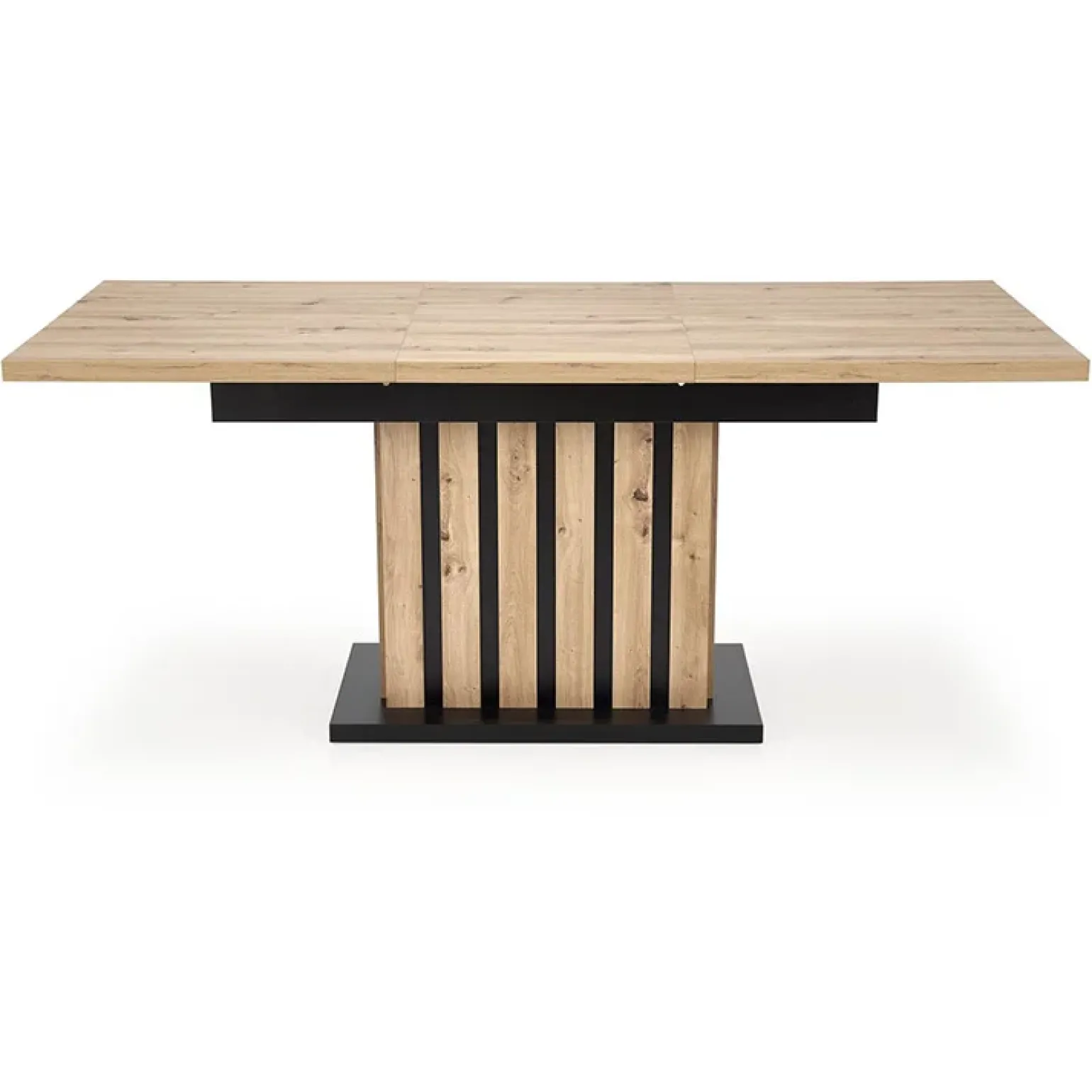 Tavolo 130/180cm allungabile da pranzo rovere chiaro nero Harbin