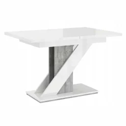 Tavolo 120/160cm allungabile da pranzo bianco effetto pietra Amilia