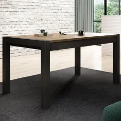 Tavolo 160/240cm allungabile industrial quercia opaco nero Neive