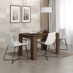 Tavolo 120/160cm allungabile moderno legno rovere scuro Atena