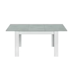 Tavolo 140/190cm allungabile moderno bianco opaco cemento Zander