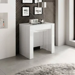 Tavolo 54/252cm allungabile moderno bianco lucido Violette