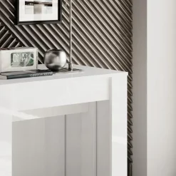 Tavolo 54/252cm allungabile moderno bianco lucido Violette