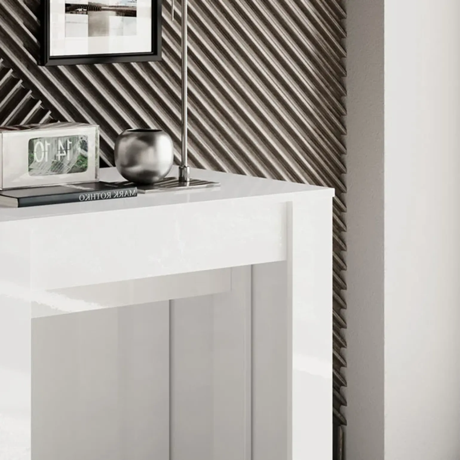 Tavolo 54/252cm allungabile moderno bianco lucido Violette
