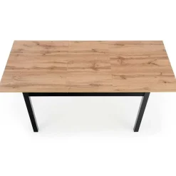 Tavolo 124/168cm allungabile moderno rovere wotan nero Sabo