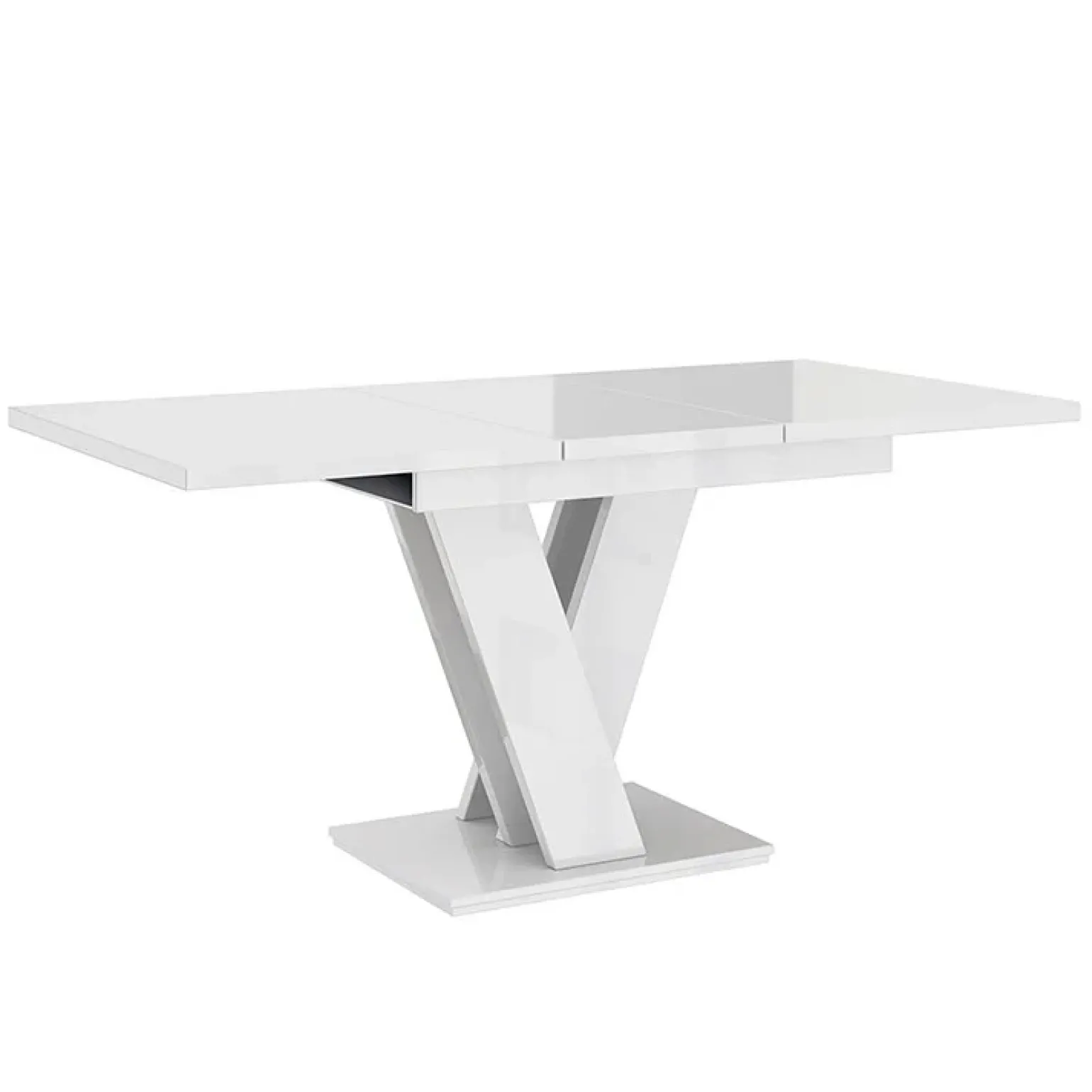Tavolo 120/160cm allungabile moderno bianco lucido Coroline