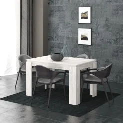 Tavolo 120/160cm allungabile moderno legno bianco frassinato Atena