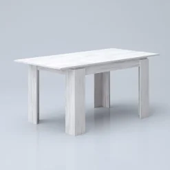 Tavolo 120/160cm allungabile moderno legno bianco frassinato Atena