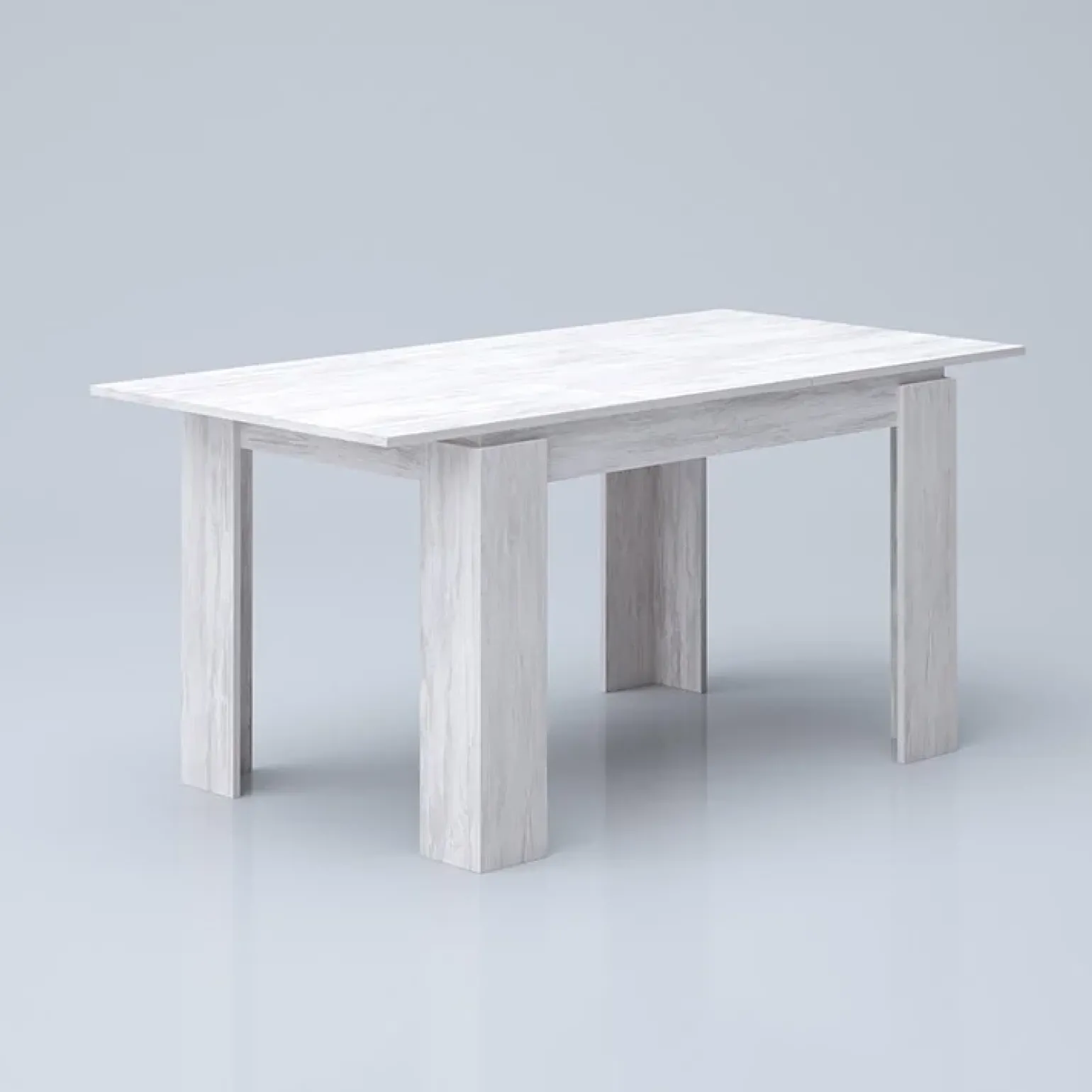 Tavolo 120/160cm allungabile moderno legno bianco frassinato Atena