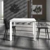 Tavolo 90/150cm allungabile moderno bianco frassinato Dylan Gihome®