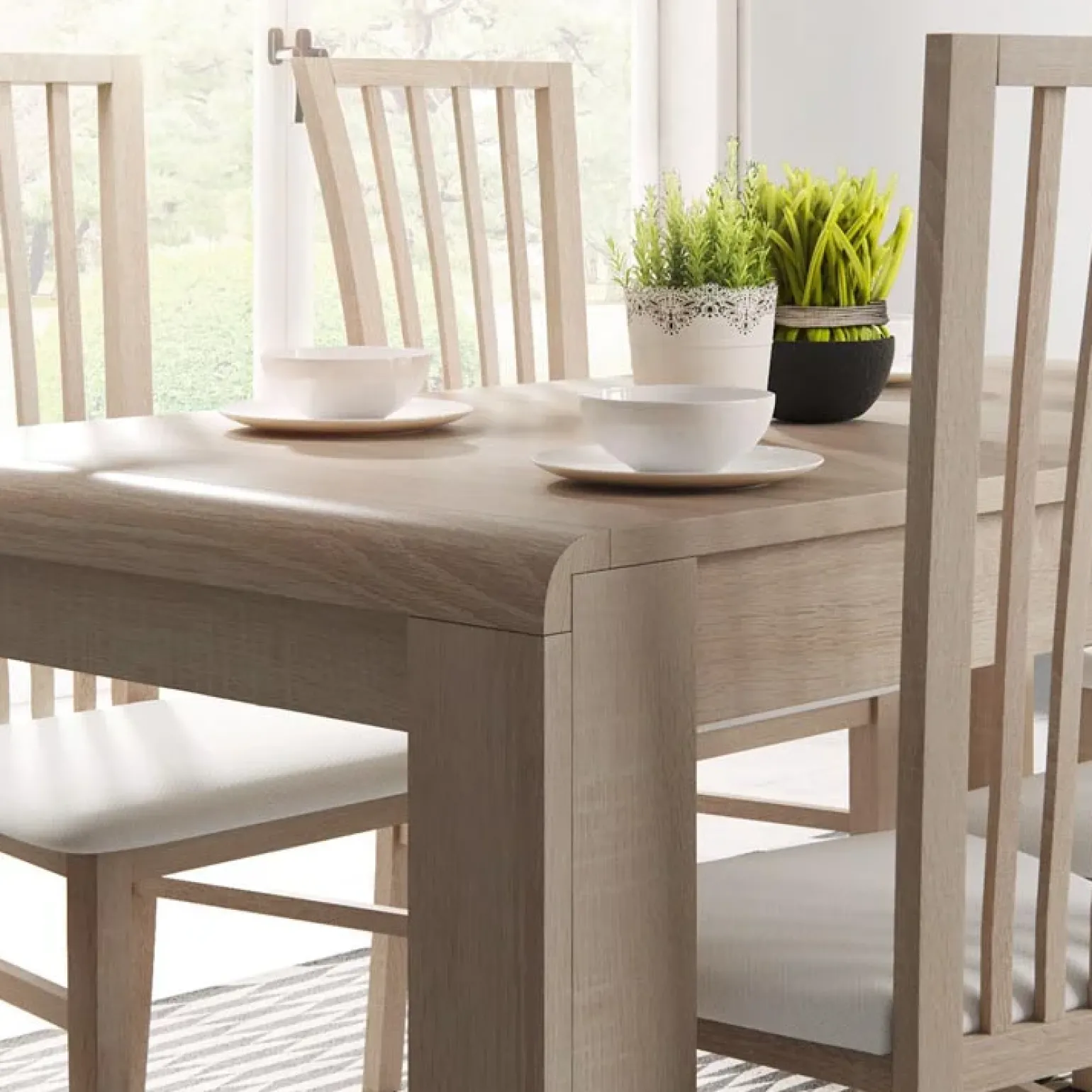 Tavolo 144/184cm allungabile moderno rovere chiaro Alan Gihome®