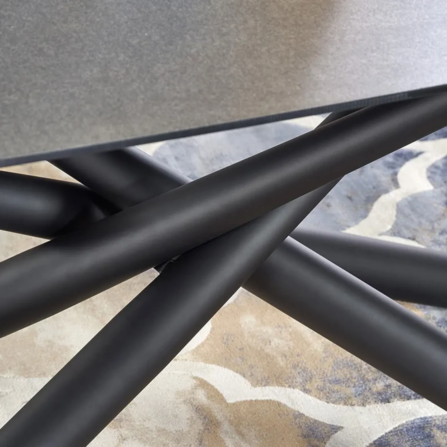 Tavolo 180/240cm allungabile moderno grigio scuro nero Uruk