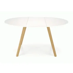 Tavolo 102/142cm allungabile rotondo bianco opaco rovere Medina