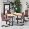 Tavolo 135/185cm allungabile rovere miele nodato nero Murten