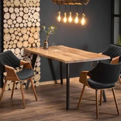 Tavolo 150/210cm allungabile rovere naturale nero Locarno