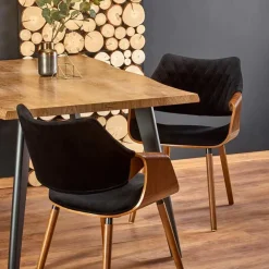 Tavolo 150/210cm allungabile rovere naturale nero Locarno