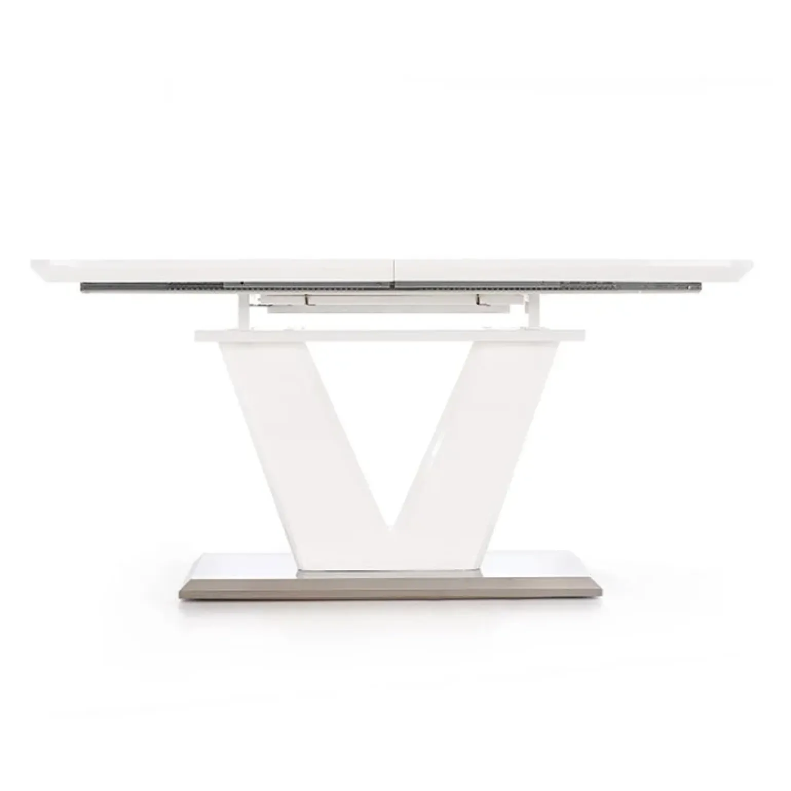 Tavolo 160/220cm bianco lucido Gerbera Gihome® da pranzo allungabile