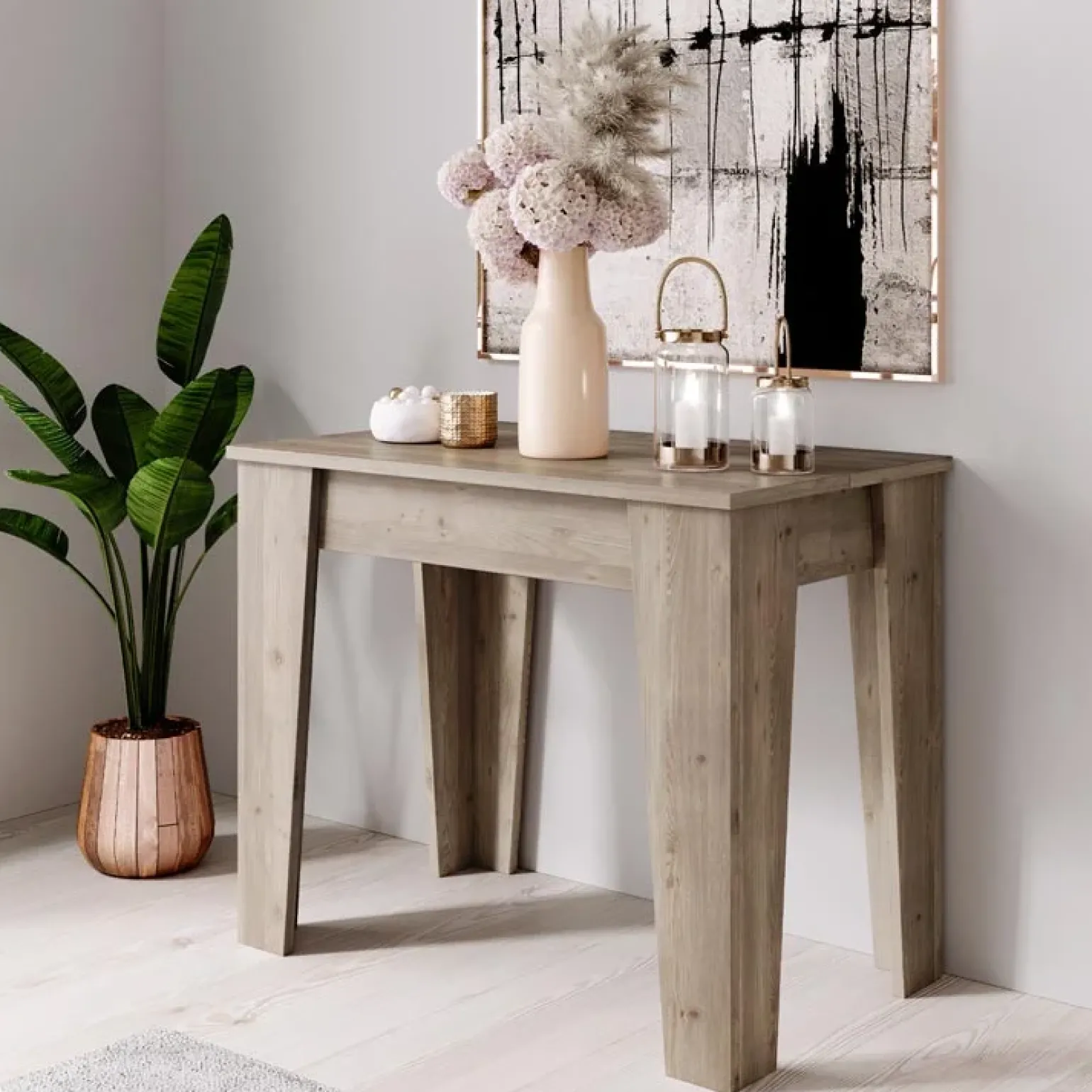Tavolo 54/306cm consolle allungabile rovere scuro Grace Gihome®