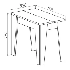 Tavolo 54/306cm consolle allungabile rovere scuro Grace Gihome®