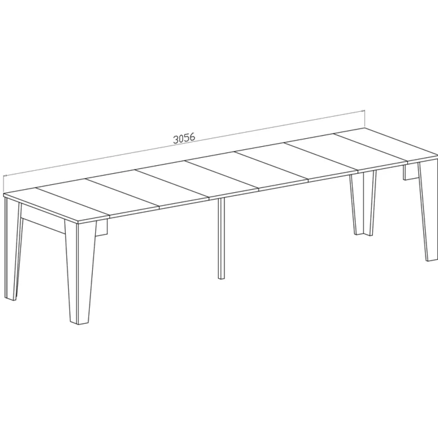 Tavolo 54/306cm consolle allungabile rovere scuro Grace Gihome®