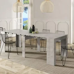 Tavolo 51/237cm consolle allungabile grigio cemento Fox Gihome®