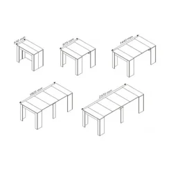 Tavolo 51/237cm consolle allungabile moderno bianco lucido Demetra