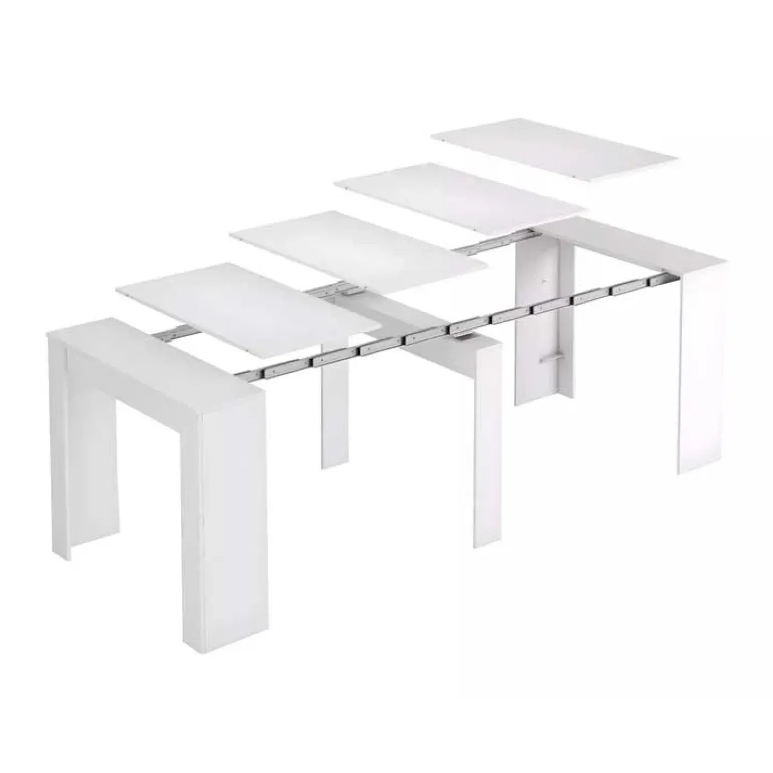 Tavolo 52/238cm consolle allungabile moderno bianco opaco Virginia