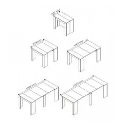 Tavolo 52/238cm consolle allungabile moderno bianco opaco Virginia