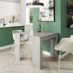 Tavolo 52/238cm consolle allungabile grigio cemento Virginia