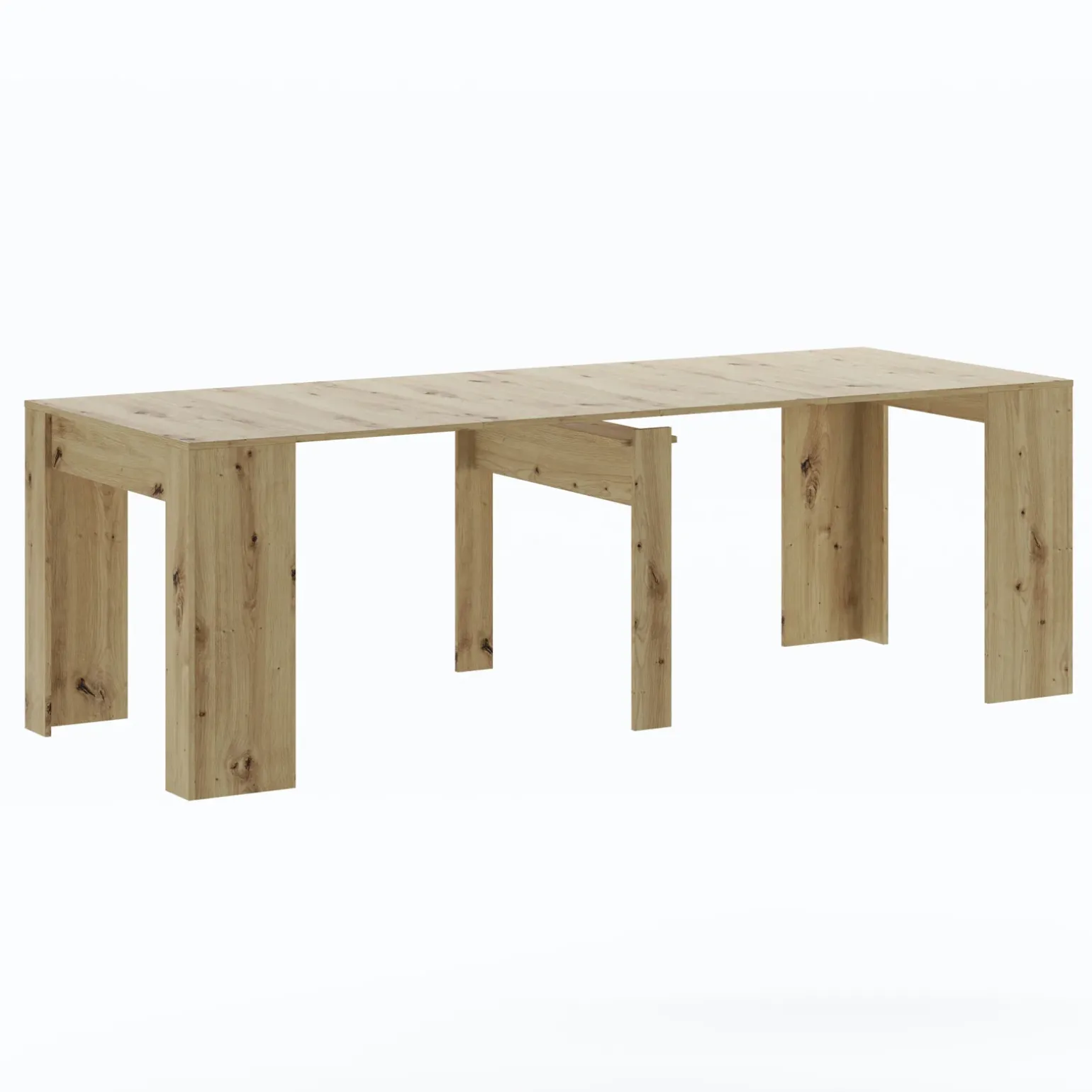 Tavolo 52/238cm consolle allungabile moderno rovere rustico Virginia