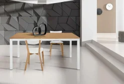 Tavolo 160/220cm da pranzo allungabile rovere naturale bianco Mark