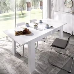 Tavolo 140/190cm da pranzo allungabile bianco lucido Afrodite