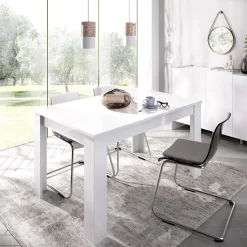 Tavolo 140/190cm da pranzo allungabile bianco lucido Afrodite