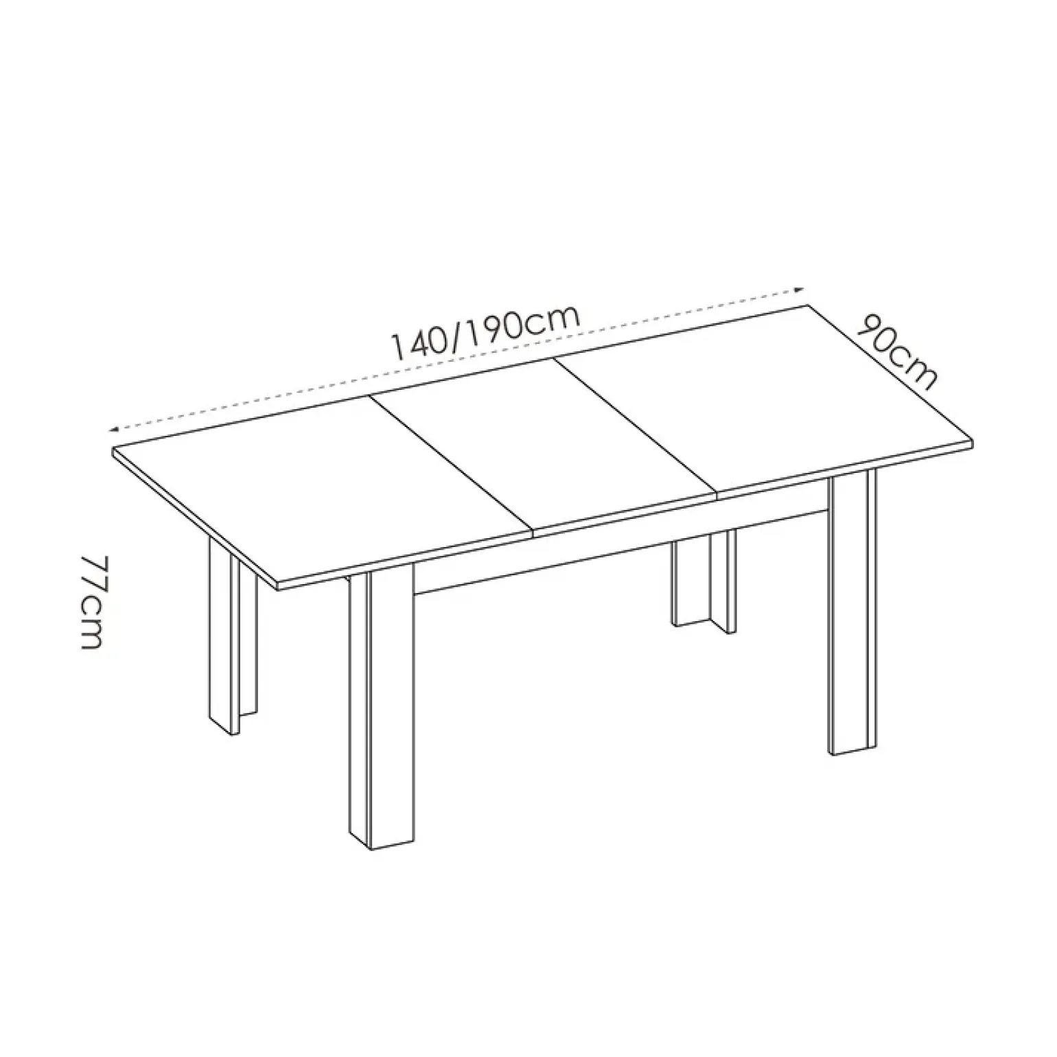 Tavolo 140/190cm da pranzo allungabile bianco lucido Afrodite
