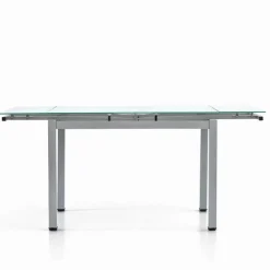 Tavolo 110/170cm in vetro allungabile grigio metallo Liem Gihome®